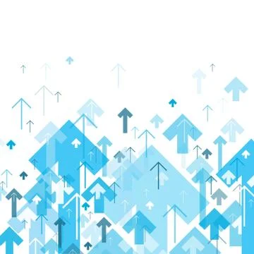 Blue Arrows Up. Motion Up. Successful Concept Cover Design. Good for financia 스톡 일러스트