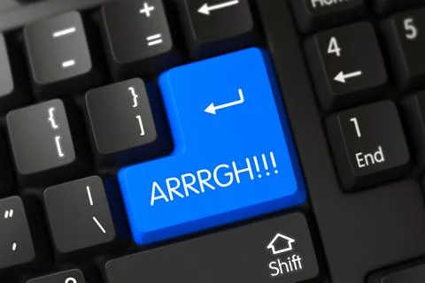 Blue Arrrgh Button on Keyboard Stock Illustration