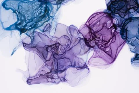 Blue art hand paint isolated on white background. Rich bright abstract picture Stock Illustration