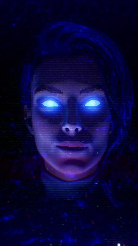 Blue Artificial Intelligence Avatar Screen Stock Footage 294079252