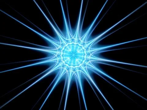 Blue artificial intelligence fractal Stock Illustration