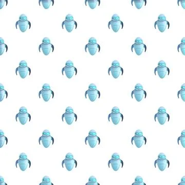 Blue artificial intelligence robot seamless pattern Stockillustratie