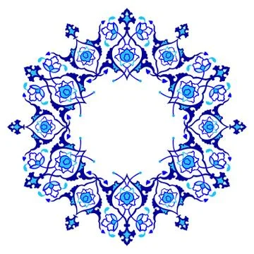 Blue artistic ottoman pattern series fifty nine Stock Illustration