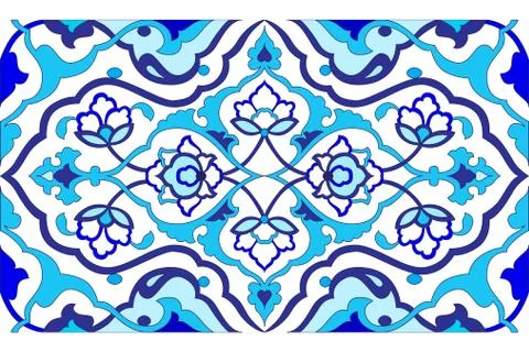 Blue artistic ottoman pattern series fifty six Stock Illustration