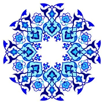 Blue artistic ottoman pattern series sixty Stock Illustration