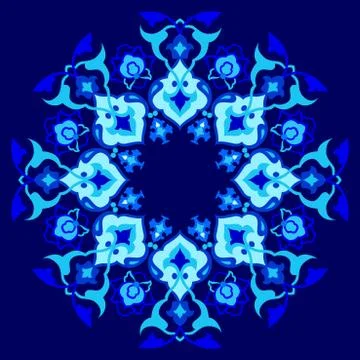 Blue artistic ottoman pattern series sixty one Stock Illustration