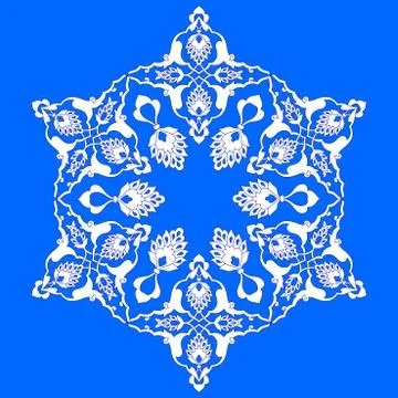 Blue artistic ottoman pattern series seventy two Stock Illustration