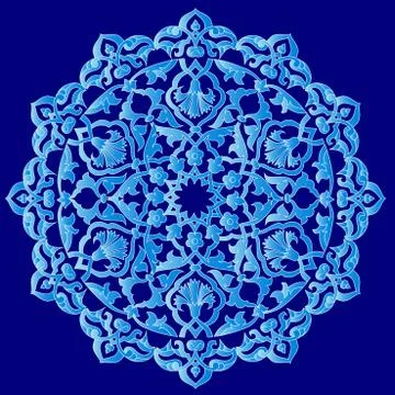 Blue artistic ottoman pattern series ninety one Stock Illustration
