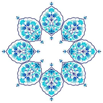 Blue artistic ottoman seamless pattern series sixty eight Stock Illustration