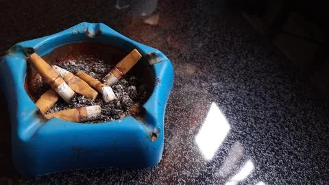 Blue ashtray Stock Photos