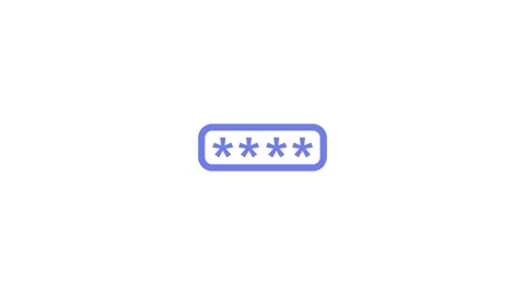 Blue Asterisk Password Input Field Icon on animation White Background secur.. Stock Footage 321855394