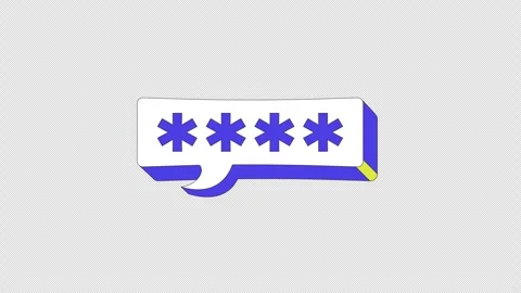 Blue asterisk password speech bubble pressing cartoon object animation Stock Footage 330102758