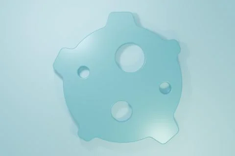 Blue Asteroid icon isolated on blue background. Minimalism concept. 3D rend.. Stock Illustration