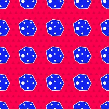 Blue Asteroid icon isolated seamless pattern on red background. Vector Stock Illustration