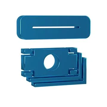 Blue ATM - Automated teller machine and money icon isolated on transparent .. Stock Illustration