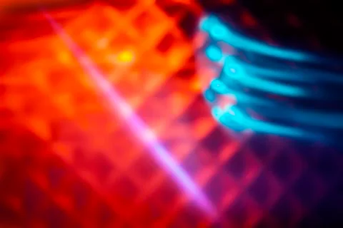 Blue Attack on Red Structure Barrier Stock Photos