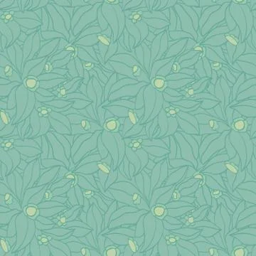 Blue attern with flowers. Stock Illustration