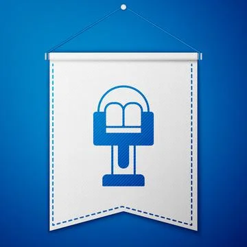 Blue Attraction carousel icon isolated on blue background. Amusement park Ilustración de archivo