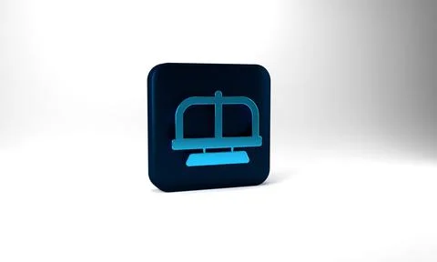 Blue Attraction carousel icon isolated on grey background. Amusement park Ilustración de archivo