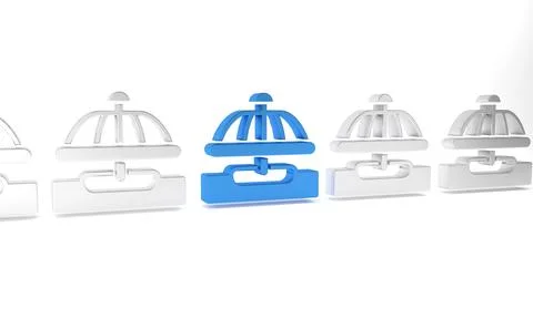 Blue Attraction carousel icon isolated on white background. Amusement park... Illustrazione stock