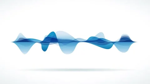 Blue audio sound waves. Animated illustration in seamless looping Video stock 265159795