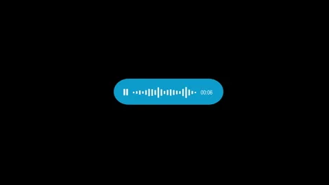 Blue audio voice message bubble widget with pause button sound waveform 스톡 동영상 345898814