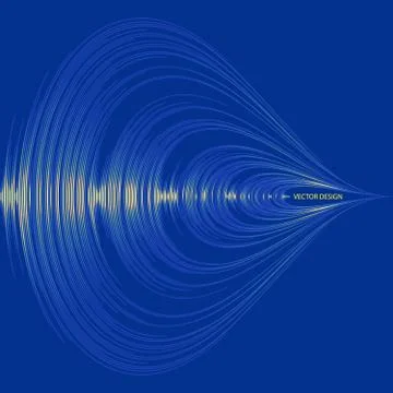 Blue audio wave background. Digital music player banner Stock Illustration
