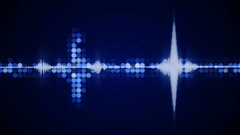 Blue audio waveform equalizer seamless loop animation 4k (4096x2304) Stock Footage 86066986