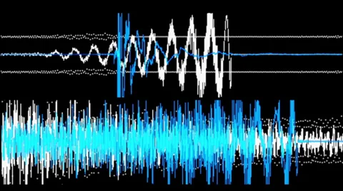 Blue audio waveform Stock Footage 27291173