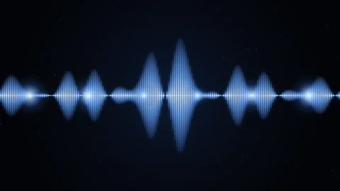 Blue audio waveform pulsating in rhythm on a dark blue starry background ba.. 스톡 동영상 346453699