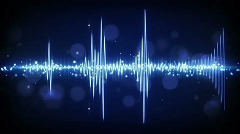 Blue audio waveform techno loopable background 4k (4096x2304) Stock Footage