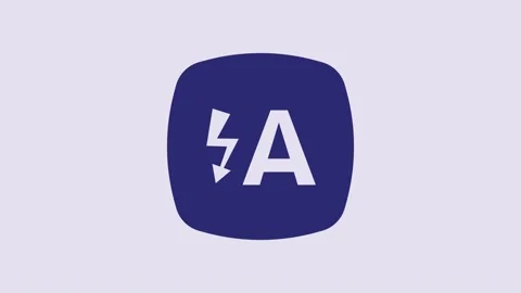 Blue Auto flash icon isolated on purple background. Automatic flash. 4K Video Stock Footage 232841069