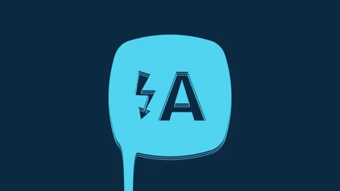 Blue Auto flash icon isolated on blue background. Automatic flash. 4K Video Stock Footage 235895650