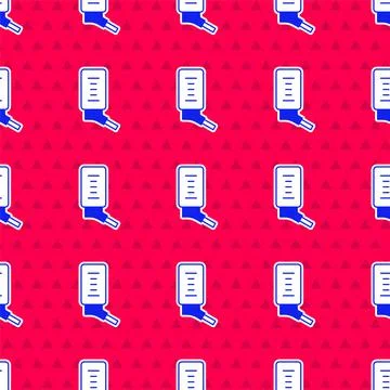 Blue Automatic drinker for small pets icon isolated seamless pattern on red Stockillustratie