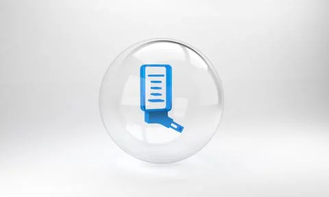Blue Automatic drinker for small pets icon isolated on grey background. Glass Illustrazione stock