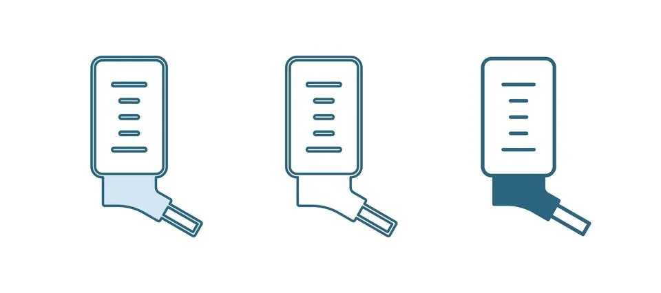 Blue Automatic drinker for small pets icon isolated on white background.  V.. Stock Illustration