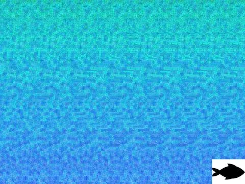 Blue autostereogram with hidden 3D fish shape pattern. Optical illusion with  イラスト素材