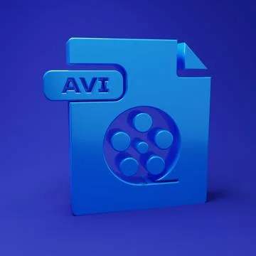 Blue AVI file document. Download avi button icon isolated on blue backgroun.. Stock Illustration