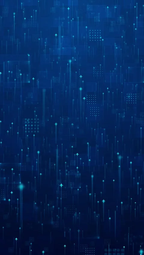 Blue aviation flight path background with glowing airplane arrows, upward routes Stock Footage 340549620