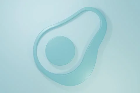 Blue Avocado fruit icon isolated on blue background. Minimalism concept. 3D.. Stock Illustration
