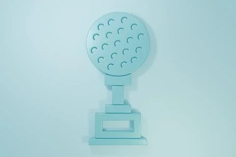 Blue Award cup with golf icon isolated on blue background. Winner trophy sy.. Stock Illustration