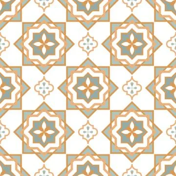Blue Azulejos pattern portugal tile seamless pattern. Mediterranean ceramic 스톡 일러스트