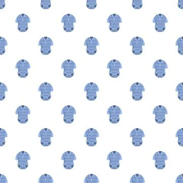 Blue baby bodysuit pattern seamless textile background Stock Illustration