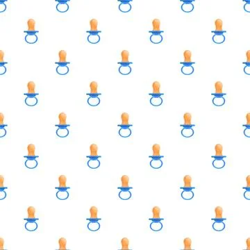 Blue baby pacifier seamless pattern for newborn design Stock Illustration