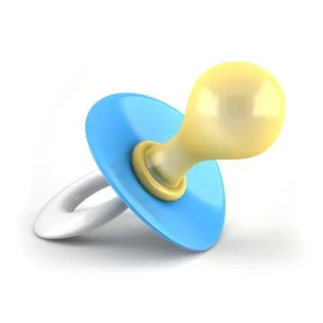 Blue baby`s pacifier isolated on white background Stock Illustration