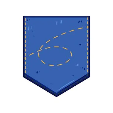 Blue back pocket with number six stitching Stock Illustration