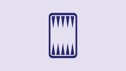 Blue Backgammon board icon isolated on purple background. 4K Video motion Stock Footage 232918371
