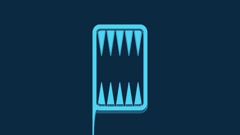 Blue Backgammon board icon isolated on blue background. 4K Video motion graphic Stock Footage 235823645