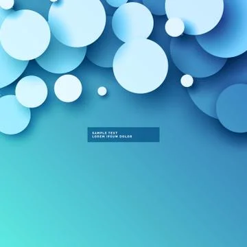 Blue background with 3d circles design Stock Illustration
