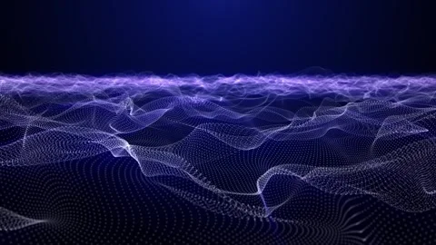 Blue background with abstract field of elegant energy waves Stock Footage 305396626